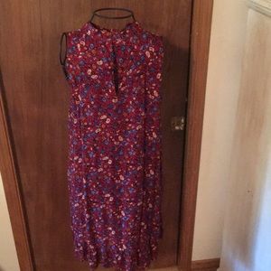 Red floral sun dress